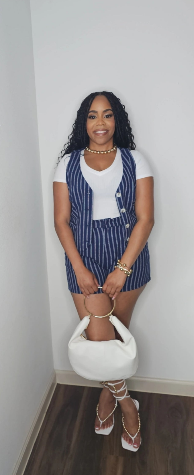 Camilla Two Piece Vest Set Blue