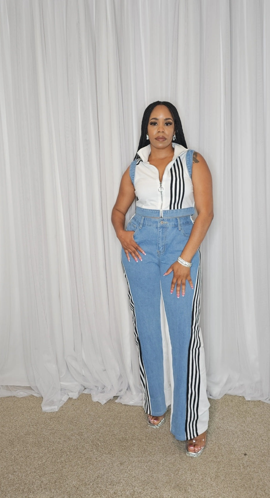 Denim and Stripes Set (Very Stretchy)