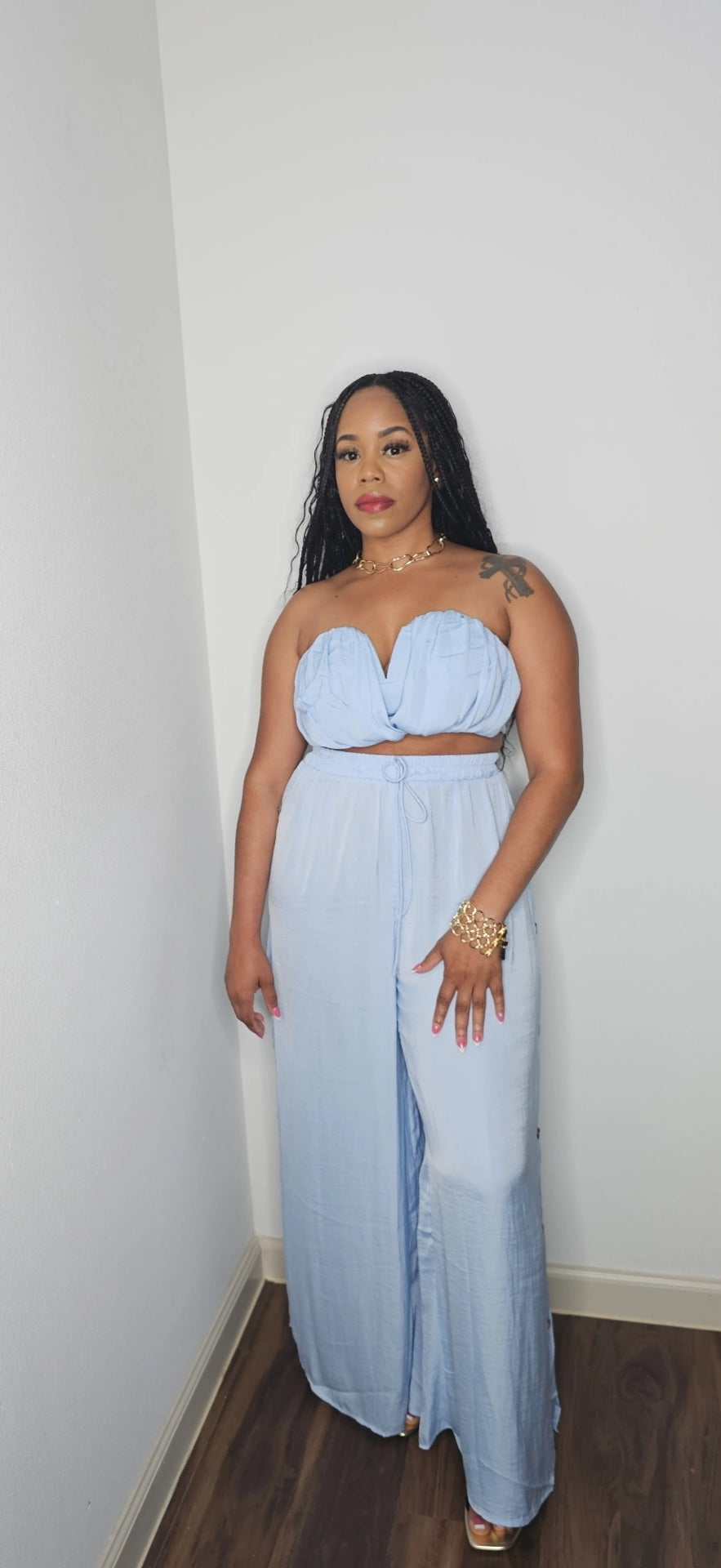 Katelyn Flowy Set Sky Blue