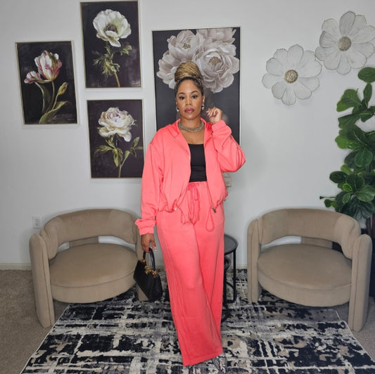 Peach Glow Satin Winter Set (Tall Girl Friendly, Can Size Down)