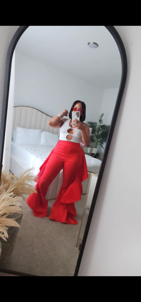 Toni Red Waves Pants